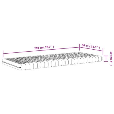 vidaXL Pěnové matrace 2 ks bílé 80 x 200 cm 7 zón tvrdost 20 ILD