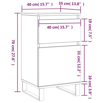 vidaXL Příborníky 2 ks šedé sonoma 40 x 35 x 70 cm kompozitní dřevo