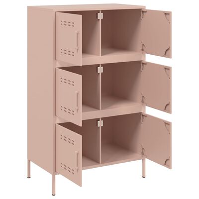 vidaXL Skříň highboard růžová 68 x 39 x 113 cm ocel