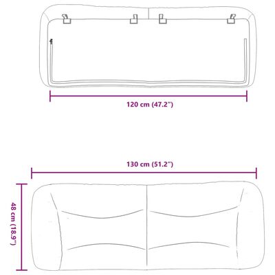 vidaXL Polštář na čelo postele hnědý 120 cm umělá kůže