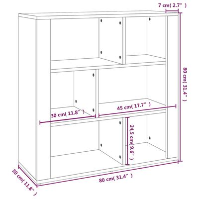 vidaXL Příborník hnědý dub 80x30x80 cm kompozitní dřevo