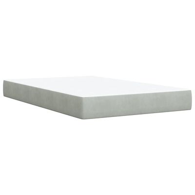 vidaXL Box spring postel s matrací světle šedá 120 x 200 cm samet