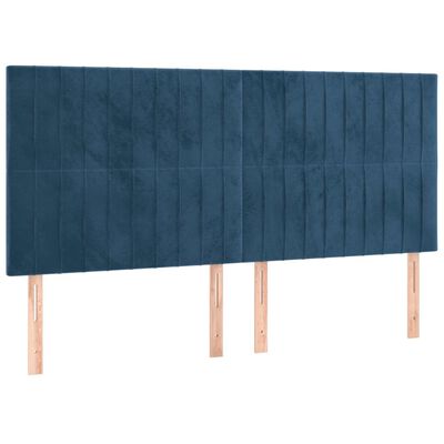 vidaXL Box spring postel s matrací tmavě modrá 160x200 cm samet