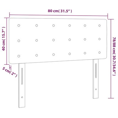 vidaXL Čelo postele s LED světle šedé 80 x 5 x 78/88 cm textil