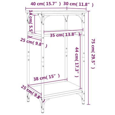 vidaXL Odkládací stolek černý 40 x 30 x 75 cm kompozitní dřevo