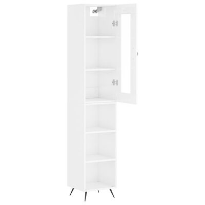 vidaXL Skříň highboard bílá s vysokým leskem 34,5x34x180 cm kompozit