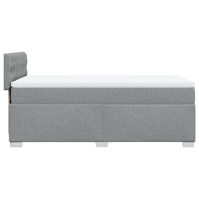 vidaXL Box spring postel s matrací světle šedý 100 x 200 cm textil