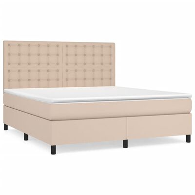 vidaXL Box spring postel s matrací cappuccino 160x200 cm umělá kůže