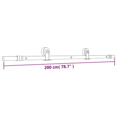 vidaXL Posuvné dveře s kováním 95 x 210 cm masivní borové dřevo