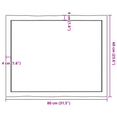 vidaXL Stolní deska světle hnědá 80x60x(2-4)cm ošetřený dub živá hrana