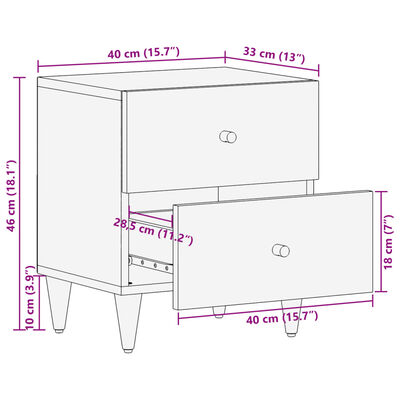 vidaXL Noční stolky 2 ks 40 x 33 x 46 cm masivní mangovníkové dřevo