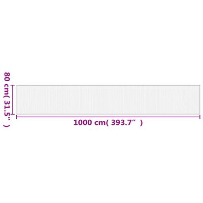 vidaXL Koberec obdélníkový černý 80 x 1 000 cm bambus