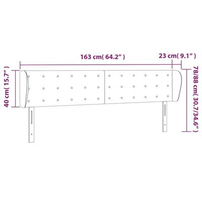 vidaXL Čelo postele typu ušák černé 163x23x78/88 cm umělá kůže