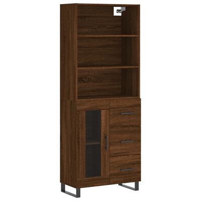 vidaXL Skříň highboard hnědý dub 69,5 x 34 x 180 cm kompozitní dřevo