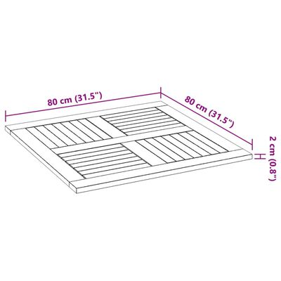 vidaXL Stolní deska 80 x 80 x 2,2 cm čtvercová masivní akáciové dřevo