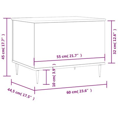 vidaXL Konferenční stolek kouřový dub 60x44,5x45 cm kompozitní dřevo