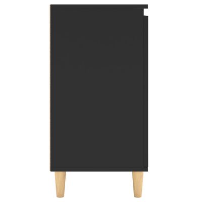 vidaXL Příborník s dřevěnými nohami černý 60x35x70 cm kompozitní dřevo