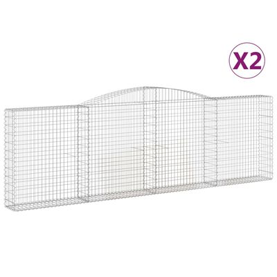 vidaXL Klenuté gabionové koše 2 ks 400x30x120/140cm pozinkované železo