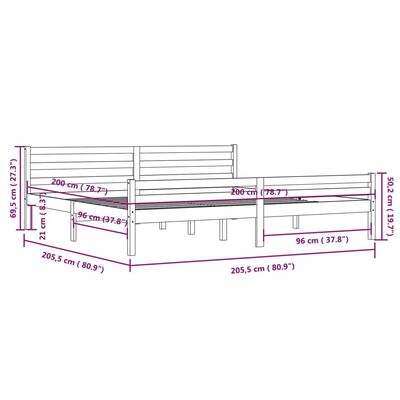 vidaXL Rám postele medově hnědý masivní dřevo 200 x 200 cm