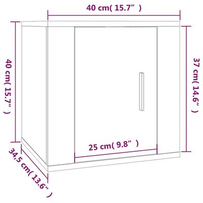 vidaXL Nástěnné TV skříňky 2 ks betonově šedé 40 x 34,5 x 40 cm