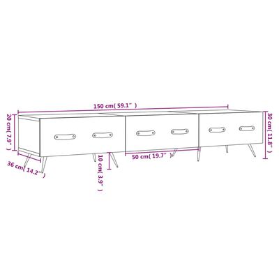 vidaXL TV skříňka betonově šedá 150 x 36 x 30 cm kompozitní dřevo