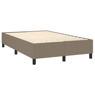 vidaXL Box spring postel s matrací a LED taupe 120 x 200 cm textil