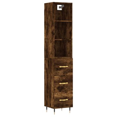 vidaXL Skříň highboard kouřový dub 34,5 x 34 x 180 cm kompozitní dřevo