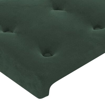 vidaXL Čelo postele s LED tmavě zelené 144x5x78/88 cm samet