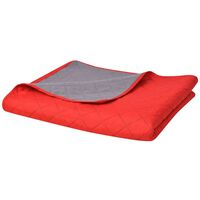 vidaXL Oboustranný prošívaný přehoz na postel červeno-šedý 170x210 cm