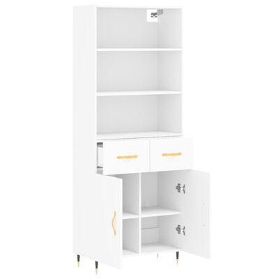 vidaXL Skříň highboard bílá 69,5 x 34 x 180 cm kompozitní dřevo