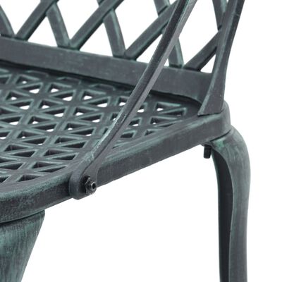 vidaXL 3dílný bistro set zelený litý hliník