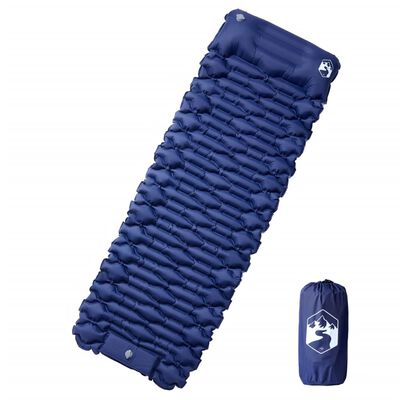 vidaXL Samonafukovací kempingová matrace s polštářem 1 osoba modrá