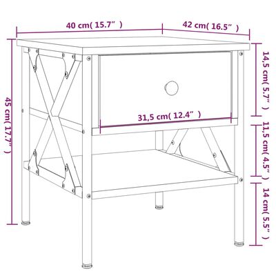 vidaXL Noční stolky 2 ks kouřový dub 40 x 42 x 45 cm kompozitní dřevo