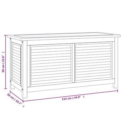 vidaXL Zahradní úložný box s vložkou 114 x 50 x 58 cm masivní teak