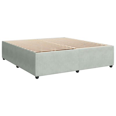 vidaXL Box spring postel s matrací světle šedá 180x200 cm samet