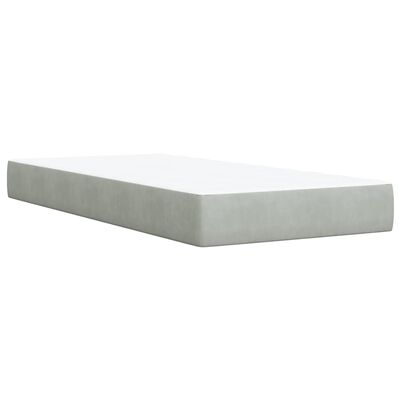 vidaXL Box spring postel s matrací světle šedá 90x190 cm samet