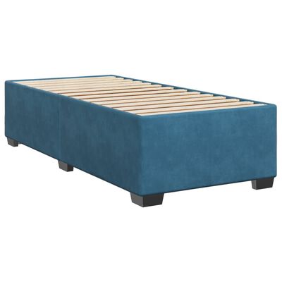 vidaXL Box spring postel s matrací modrá 90 x 190 cm samet