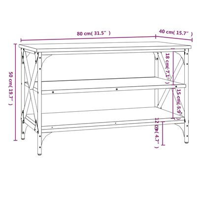 vidaXL TV skříňka kouřový dub 80 x 40 x 50 cm kompozitní dřevo