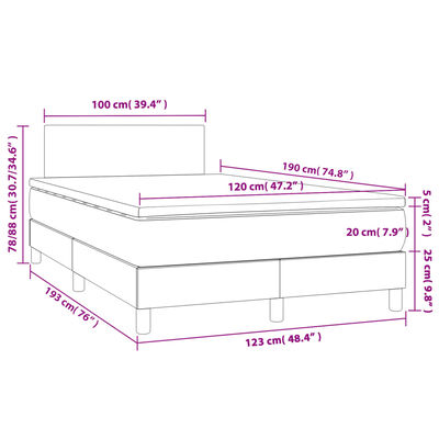 vidaXL Box spring postel s matrací černá 120x190 cm textil