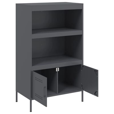 vidaXL Skříň highboard antracitová 68 x 39 x 113 cm ocel