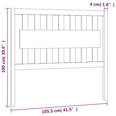 vidaXL Čelo postele černé 105,5 x 4 x 100 cm masivní borovice