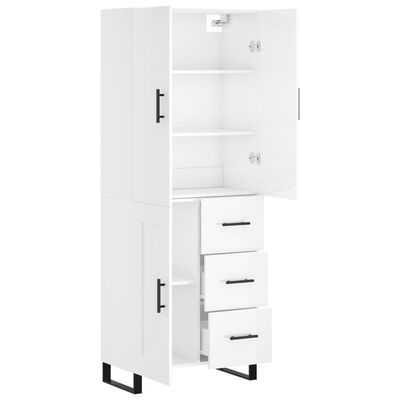 vidaXL Skříň highboard lesklá bílá 69,5 x 34 x 180 cm kompozitní dřevo