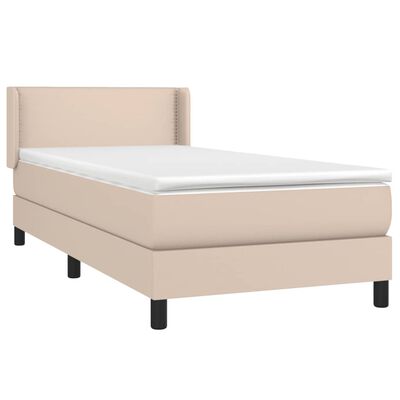 vidaXL Box spring postel s matrací cappuccino 100x200 cm umělá kůže