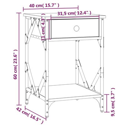 vidaXL Noční stolky 2 ks hnědý dub 40 x 42 x 60 cm kompozitní dřevo