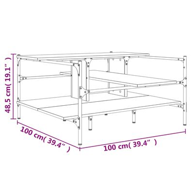 vidaXL Konferenční stolek černý 100 x 100 x 48,5 cm kompozitní dřevo