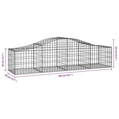 vidaXL Klenuté gabionové koše 4 ks 200x50x40/60 cm pozinkované železo