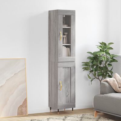 vidaXL Skříň highboard šedá sonoma 34,5 x 34 x 180 cm kompozitní dřevo