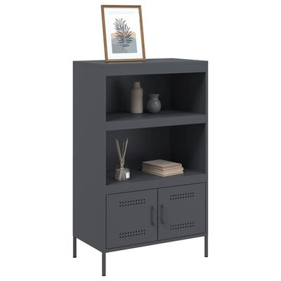 vidaXL Skříň highboard antracitová 68 x 39 x 113 cm ocel