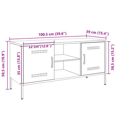 vidaXL TV skříňka růžová 100,5 x 39 x 50,5 cm ocel