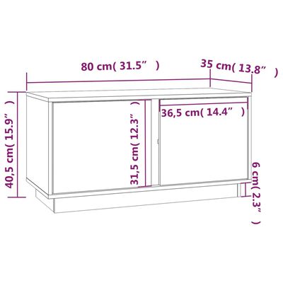 vidaXL TV skříňka bílá 80x35x40,5 cm masivní borové dřevo